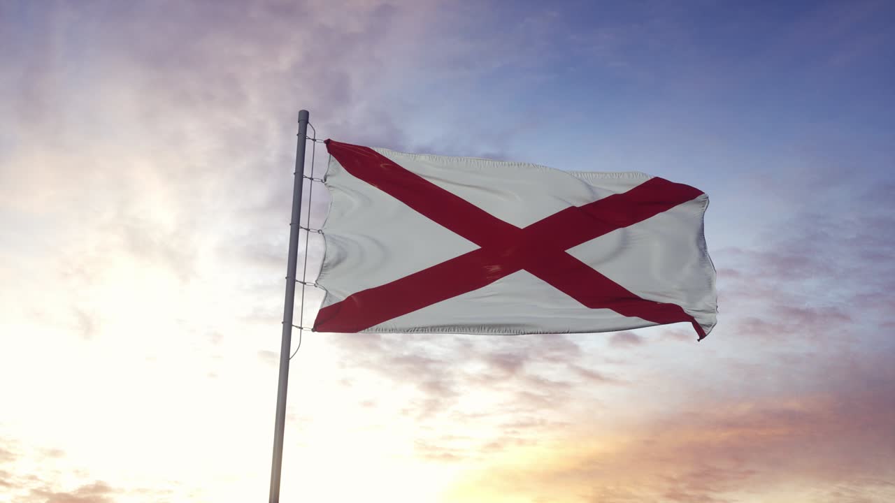 앨라배마 주의 발이 바람에 흔들리는 극적인 하늘 배경