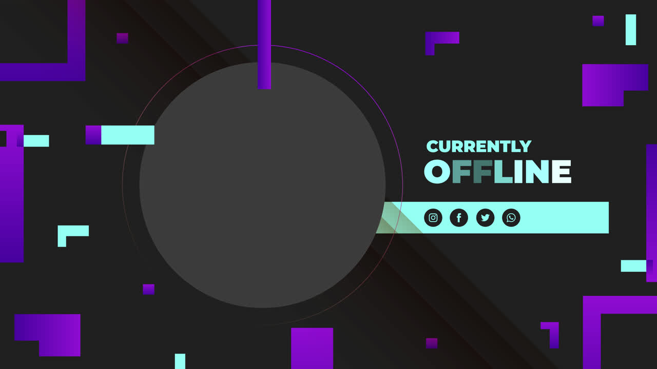 estandarte geométrico abstracto oscuro con texto fuera de línea