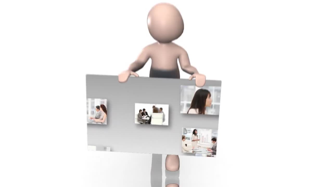 사업가들의 콜라지를 보여주는 캐릭터