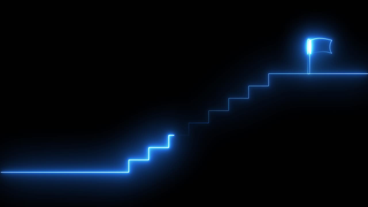 Neon Stairs to Success