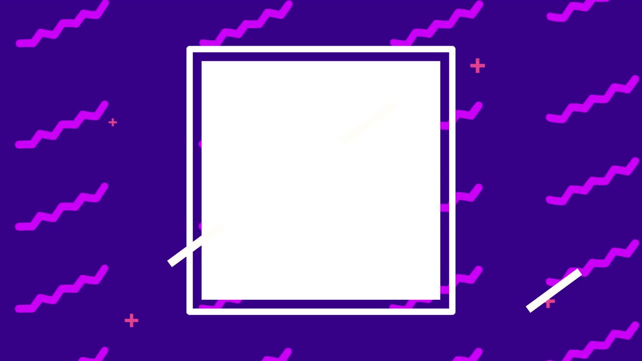 사각형 프레임으로 색상 및 기하학적 그림 애니메이션