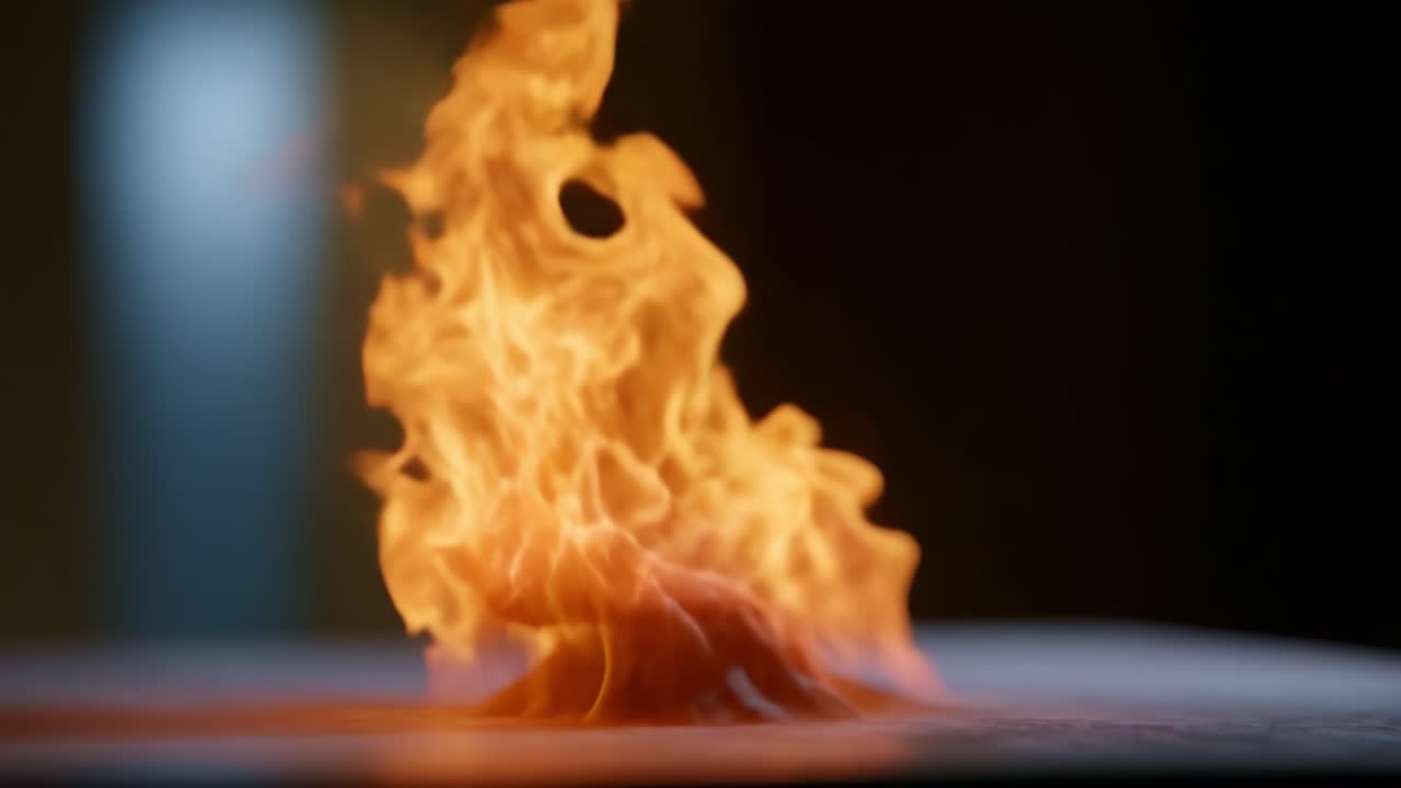 Dynamic Fire Flames Erupting with Vibrant Orange and Yellow Hues, Captured in Two Distinct Frames Showcasing the Fluid Motion and Intensity of Flames