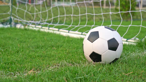 balón de fútbol en el fondo del campo de fútbol