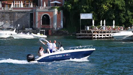 a speed boat cruising near sorrento's coastline