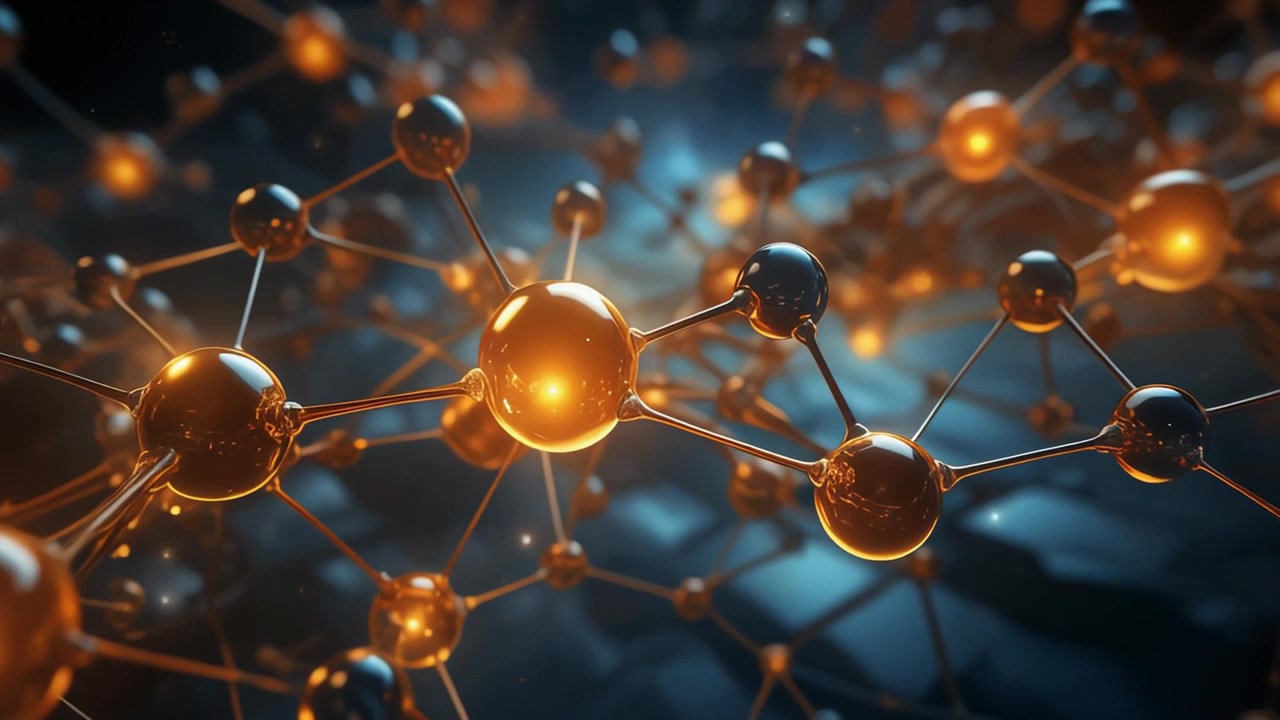 Parlayan Moleküler Yapının Soyut 3D Animasyonu