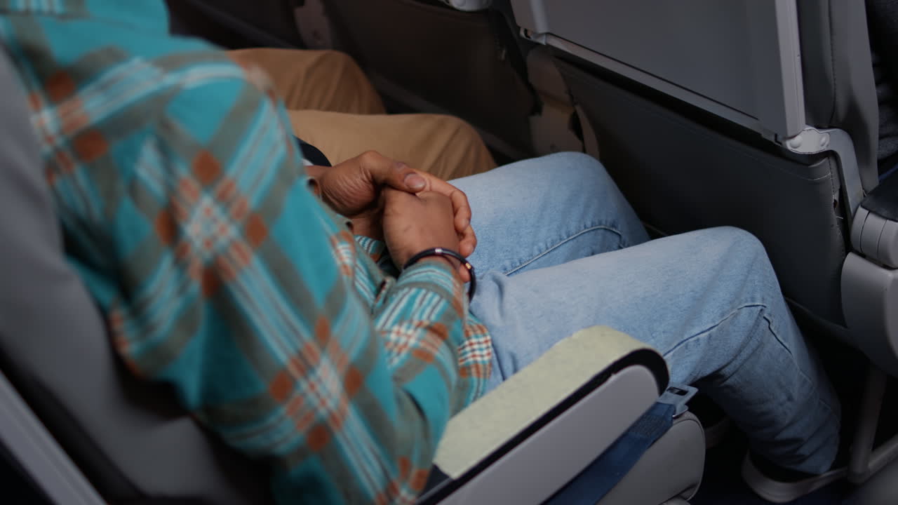 Male passenger bucking safety seatbelt with strap and lock