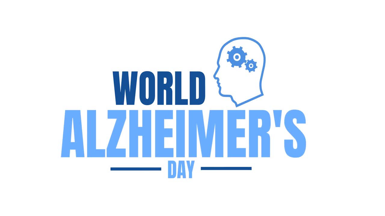 Animation of world alzheimer's day text with icons on white background