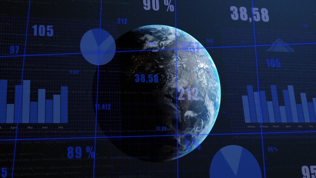 Animation of data processing over globe