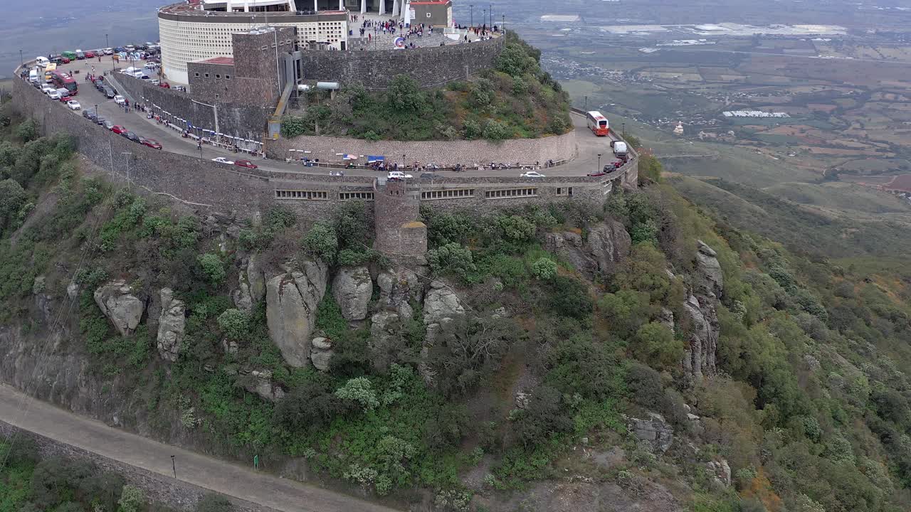 Aerial: Cristo Rey, Guanajuato, top, Guanajuato Mexico, drone view