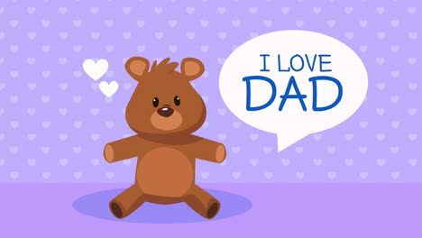 me encanta que papá escriba en el discurso burbuja con oso teddy