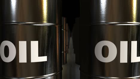 seamless looping animation of the black oil barrels 4k stock video