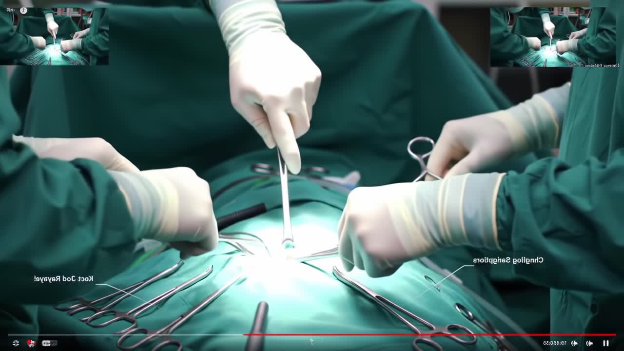 Intricate Surgical Procedure Underway: Close-Up of Surgeons Performing Critical Steps with Precision Instruments in a Clinical Environment