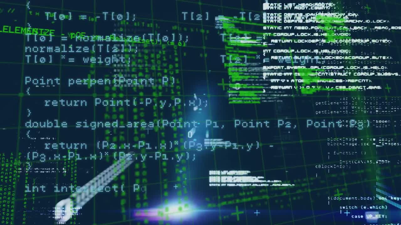 digitale animatie van gegevensverwerking over het netwerk tegen een blauwe achtergrond