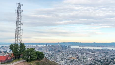 time lapse: san francisco cityscape view from the twin peaks