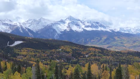 colourful natural landscape, high mountains in background