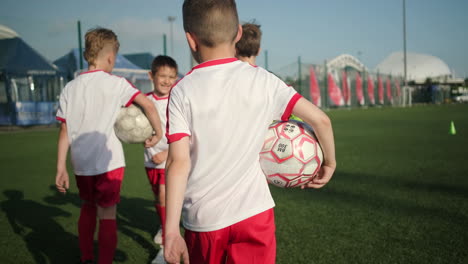 young soccer players in training