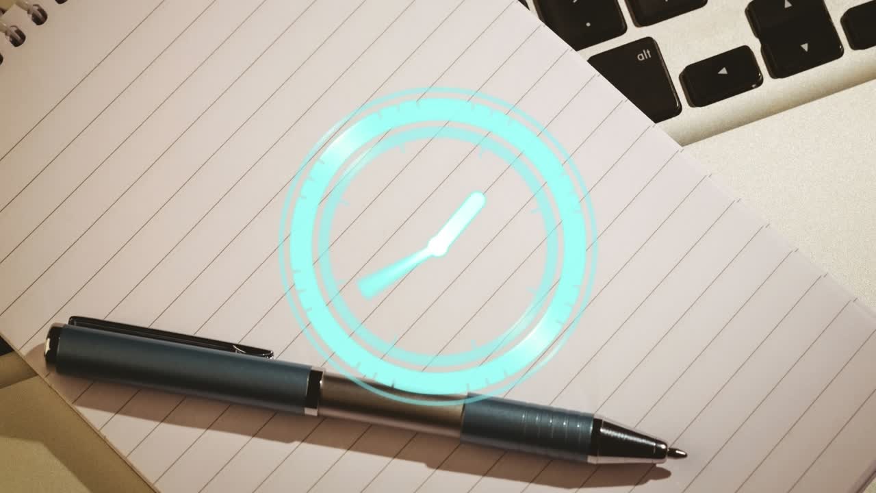 The clock on the laptop shows that it is 8:00