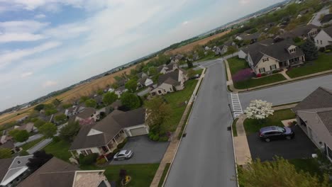 New-developed-neighborhood-with-single-family-homes-in-spring