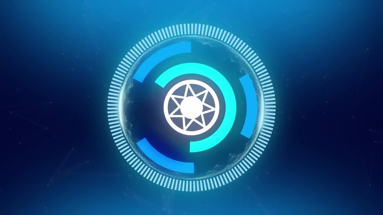 animación de la exploración del alcance sobre el globo sobre fondo azul