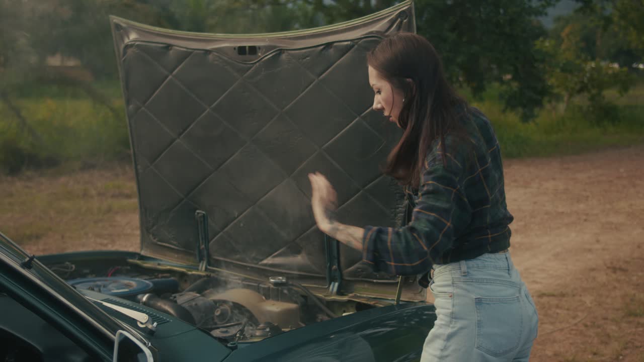 Woman Having Car Trouble