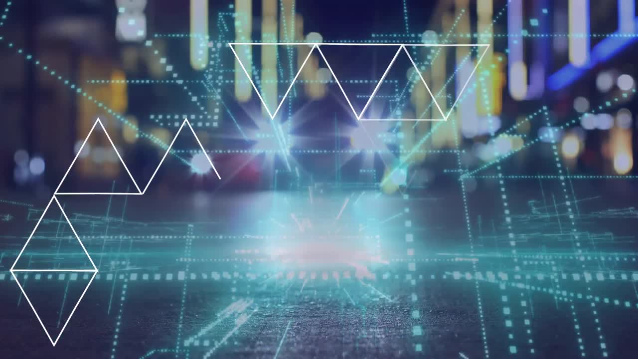 모양과 도시 풍경에 대한 데이터 처리 애니메이션