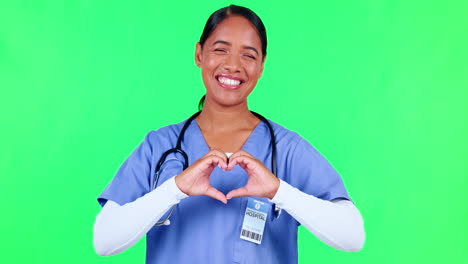 Heart,-woman-and-doctor-on-green-screen