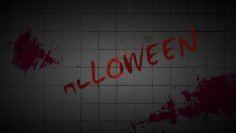 la inscripción de halloween ensangrentada en la textura de la pared angustiada