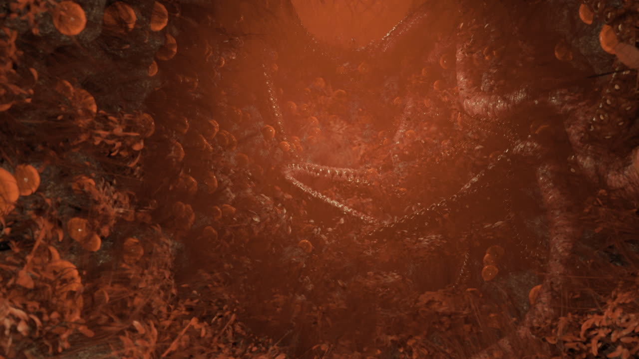 Exploring the surreal depths of an abstract orange dimension