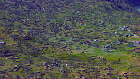 a picturesque valley aerial view with charmingly crafted greenery