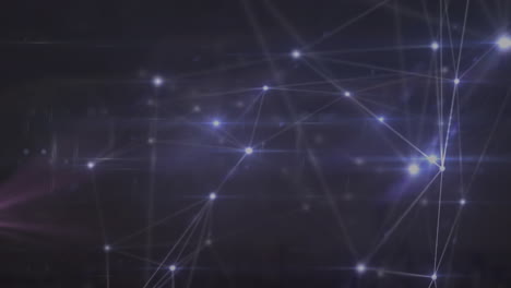 animación de una red de conexiones brillantes contra un fondo negro.