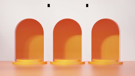 orange and yellow geometric pedestals