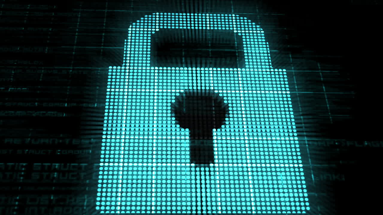 animación de un candado brillante