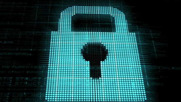 Animation of a glowing padlock