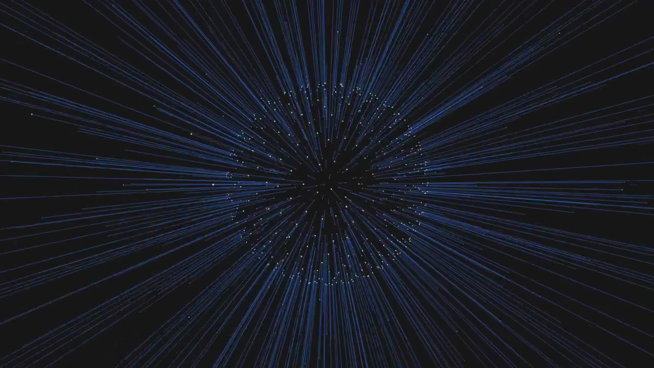 Abstract futuristic sphere with neon dots in dark space