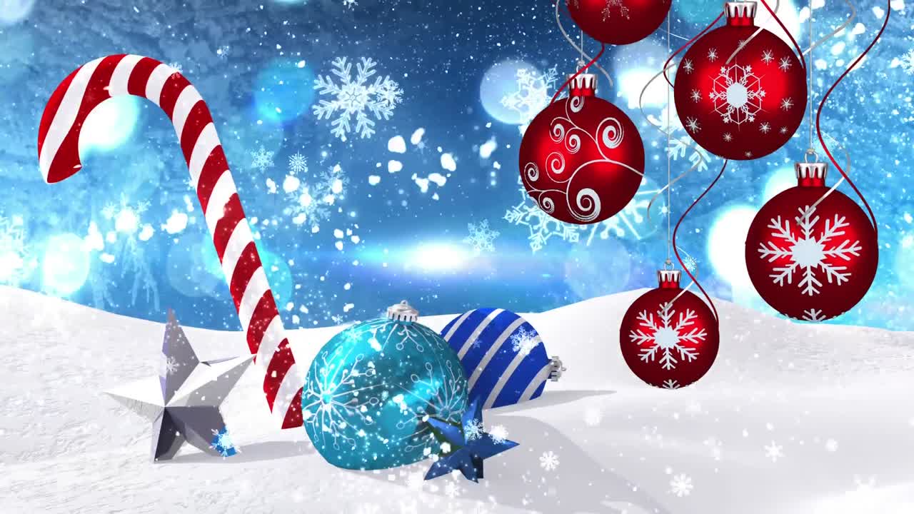 animación de la entrega de las bolas de navidad