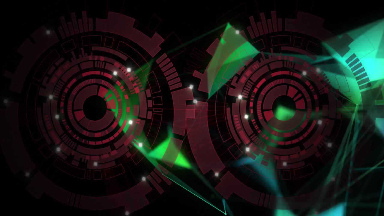 animación de la exploración del alcance y las formas sobre fondo negro