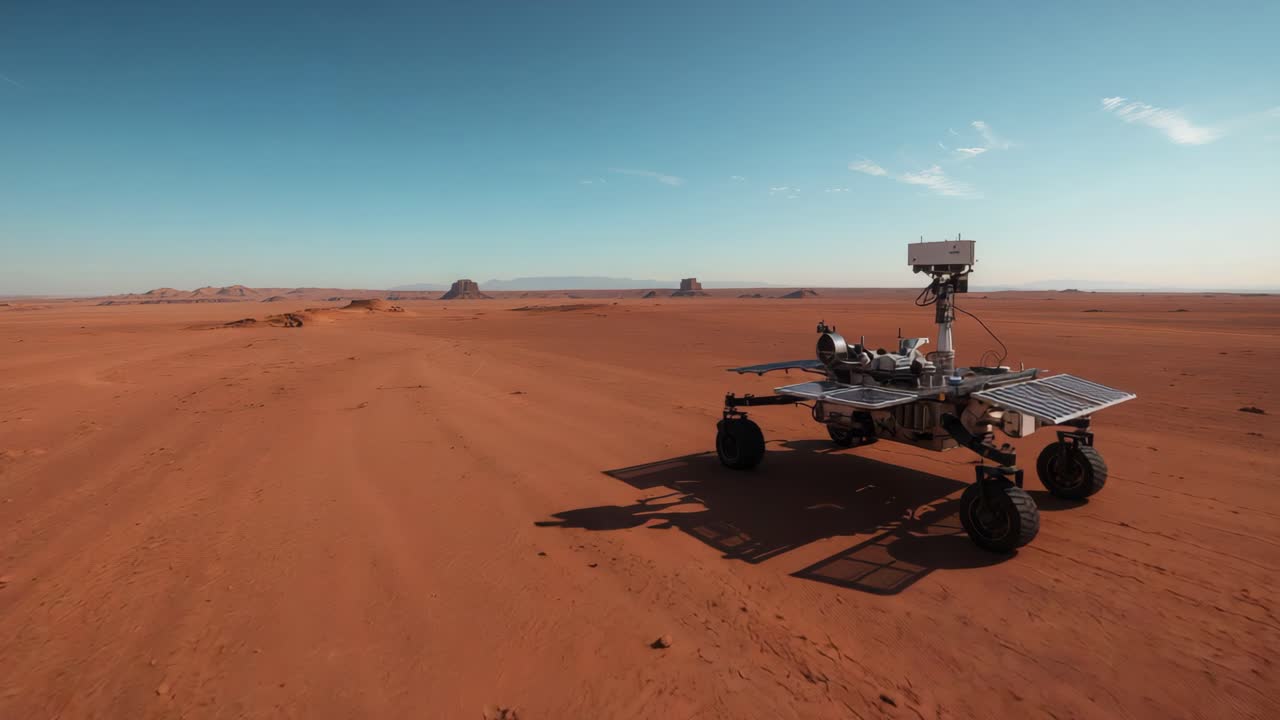 Mars Rover Exploring the Martian Landscape