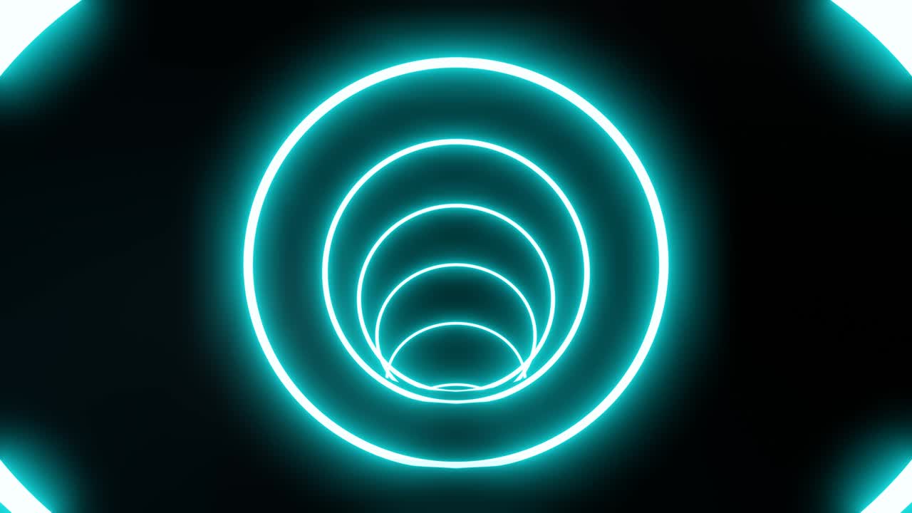 círculos azules de neón