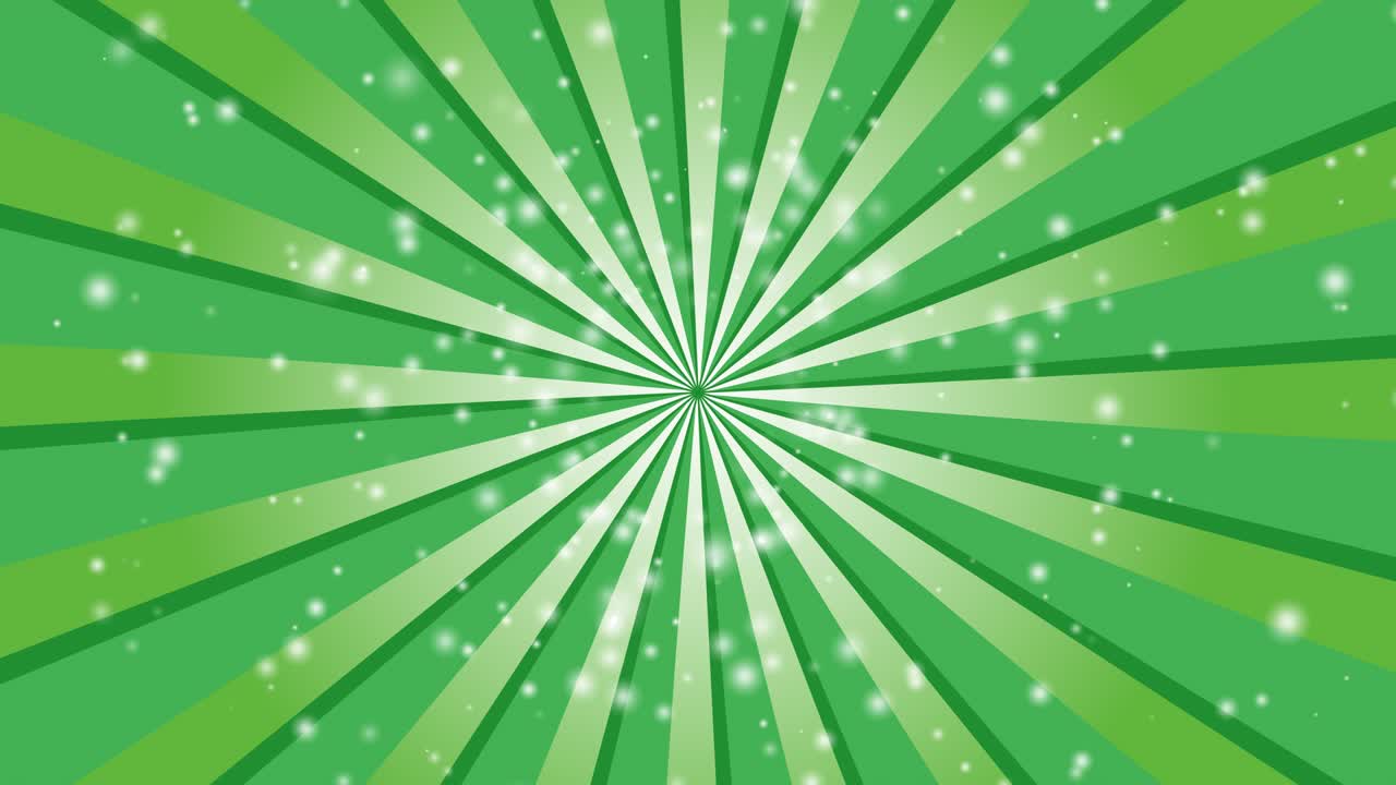 radian líneas verdes con esferas girando alrededor de un fondo brillante.