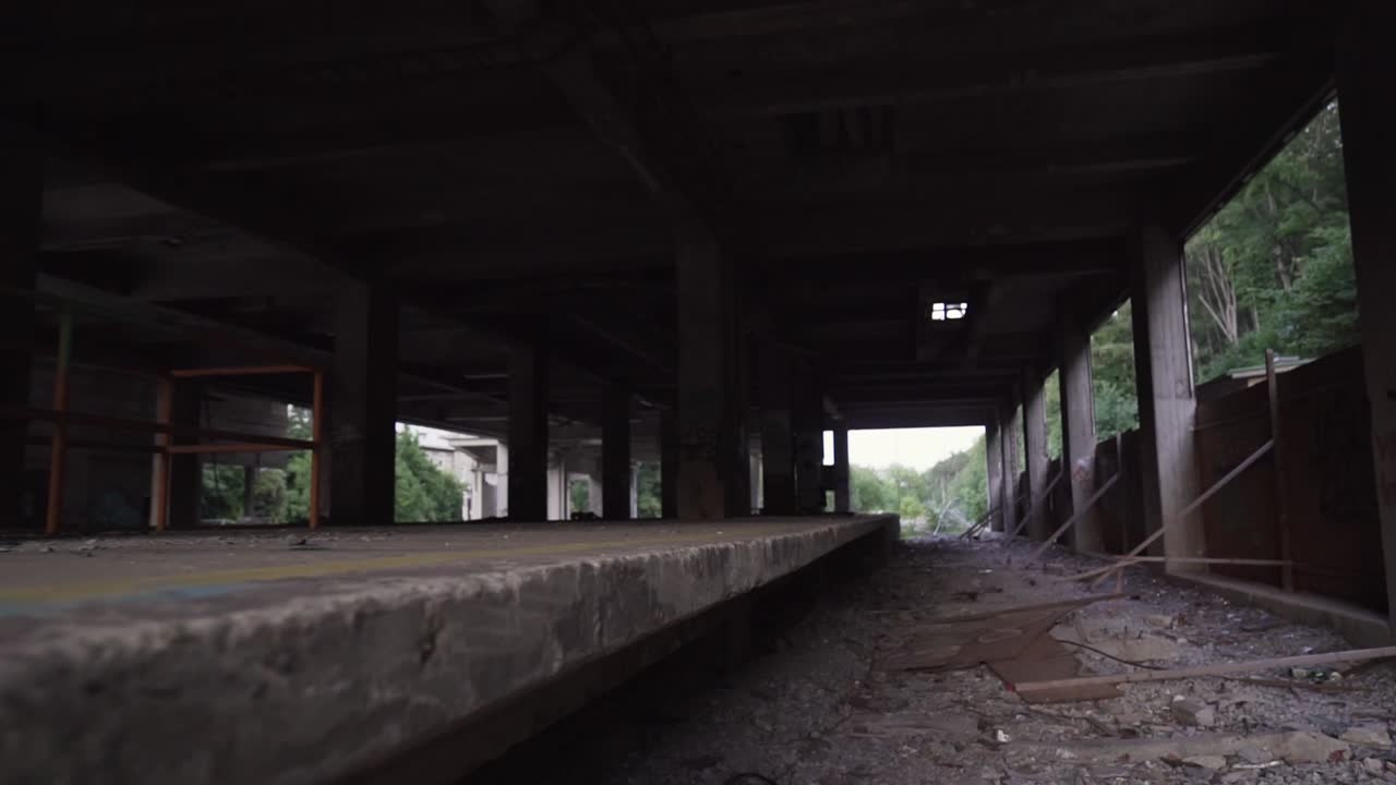 Exploring the eerie ruins of an abandoned concrete structure
