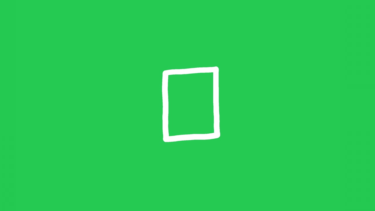 Animated White Square Outline Pulsing on Green Background