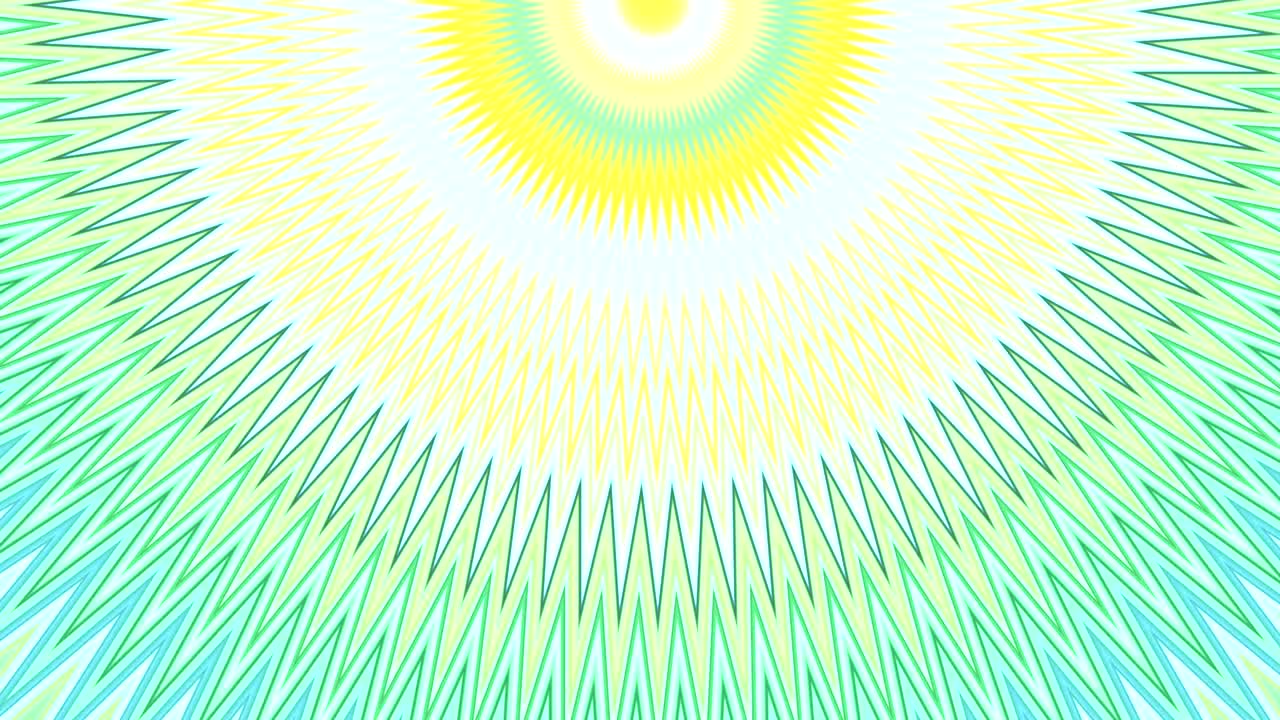 dynamic abstract background with kaleidoscope motions forming zigzag and spiral with semicircles and rotation turns in  pastel colors in yellow,  green,   blue and white