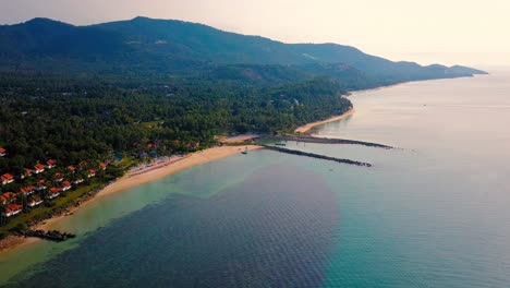 4K-Aerial-Front-View-of-Surin-Beach,-Phuket