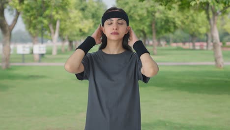 indian girl getting ready for exercise