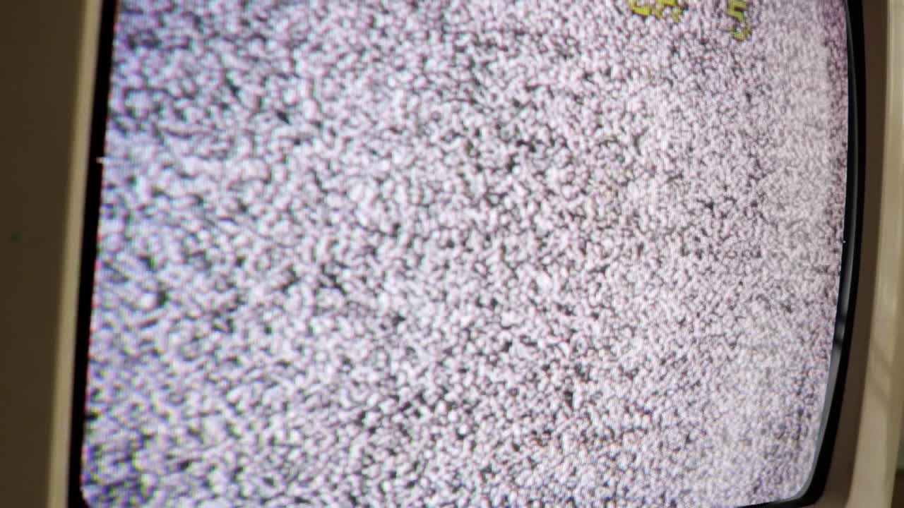 오래 된 tv 화면의 극단적인 클로즈업,