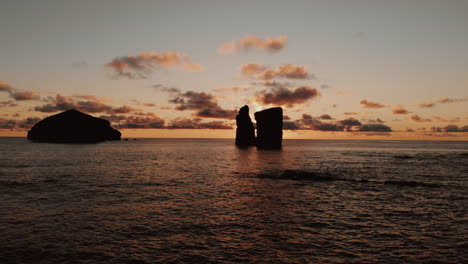 sunset over sea stacks