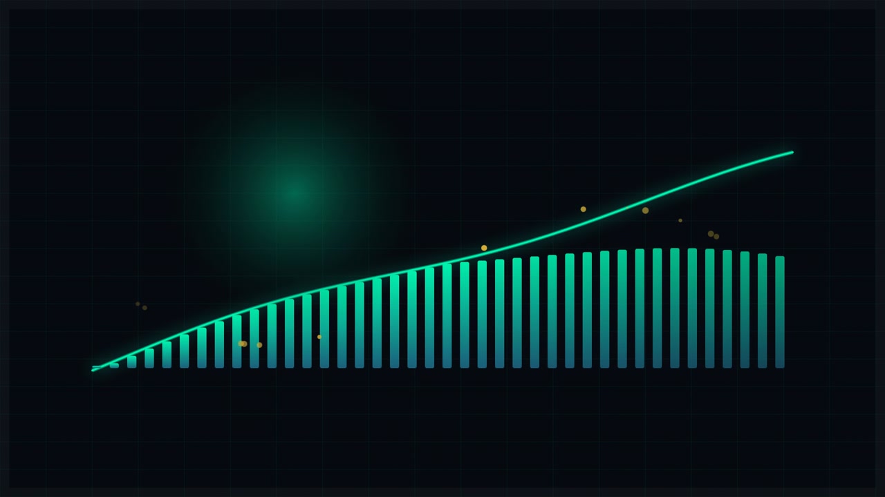 Animated Bar Chart Showing Steady Growth with Trend Line