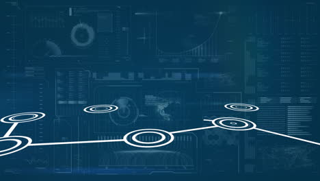 animation of network of connections over data processing