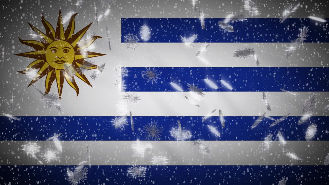 우루과이 발이 눈을 고 새해와 크리스마스 배경, 루프