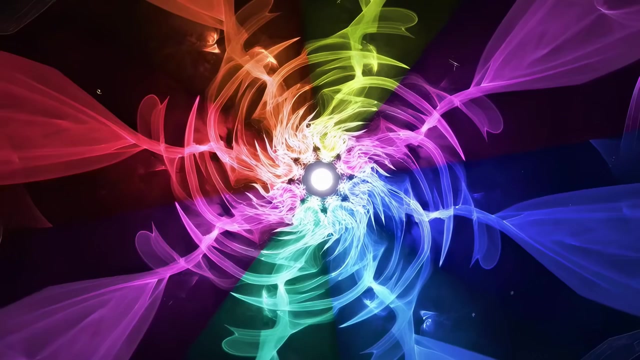 Motivi di luce vorticosi astratti e colorati in movimento
